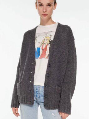 RE/DONE 90s Cardigan in Charcoal